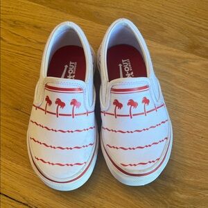 Kids' White and Red Palm Tree Sneakers
